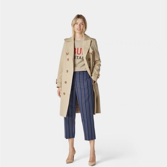 Burberry Stripped pants in Navy-White color Wool Blend Size 2 - Picture 1 of 8